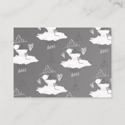 赤ちゃんシャワー囲いバレリーナ女の子のための本 名刺 (裏面)