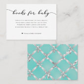 赤ちゃんシャワー囲い用ブックスターコイズホワイト 名刺 (正面/裏面)