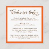 赤ちゃんシャワー囲い車のための小さなカボチャの本 エンクロージャーカード (裏面)