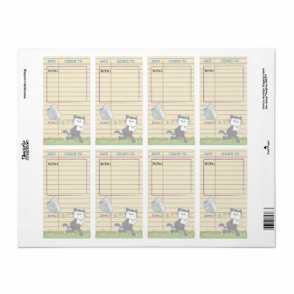 赤ちゃんシャワー図書本蔵書票シート8/Blue ラベル