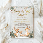 赤ちゃんシャワー外で鹿が冷たい アクリル招待状