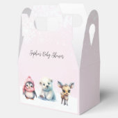 赤ちゃんシャワー外のピンクの冬の雪寒さ フェイバーボックス (オープン)