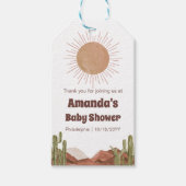 赤ちゃんシャワー太陽と砂漠をテーマにした ギフトタグ (正面)