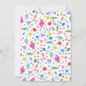 赤ちゃんシャワー女の子かわいい宇宙ロケットパターンカスタム 招待状 (裏面)