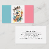 赤ちゃんシャワー女の子の告知招待状 名刺 (正面/裏面)