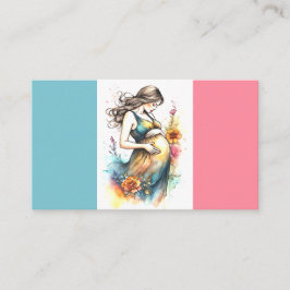 赤ちゃんシャワー女の子の告知招待状 名刺