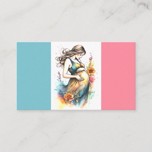 赤ちゃんシャワー女の子の告知招待状 名刺 (正面)