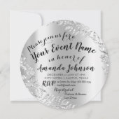 赤ちゃんシャワー女の子シルバーグレイ王室のフォトボーイニュー 招待状 (正面)