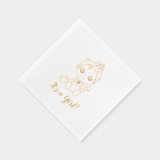 赤ちゃんシャワー女の子ジェンダーの公開 箔ナプキン (右)