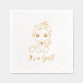 赤ちゃんシャワー女の子ジェンダーの公開 箔ナプキン (正面)