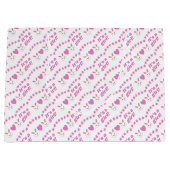 赤ちゃんシャワー女の子ピンクうさぎ ラージペーパーバッグ (正面)