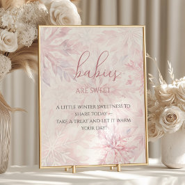 赤ちゃんシャワー女の子ピンクのスノーフレークベビーは甘い ポスター