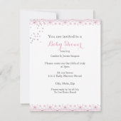 赤ちゃんシャワー女の子ピンクまき傘 招待状 (裏面)