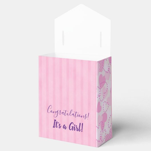 赤ちゃんシャワー女の子ピンクペンギン好意ボックス フェイバーボックス (オープン)