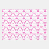 赤ちゃんシャワー女の子ピンク象 ラッピングペーパーシート (正面)