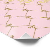 赤ちゃんシャワー女の子,ソフトピンク&金ゴールド,背王室の景 ポスター (コーナー)