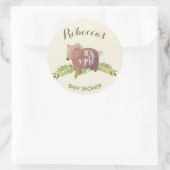 赤ちゃんシャワー好きステッカーwoodland bear ラウンドシール (バッグ)