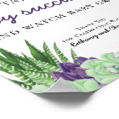 赤ちゃんシャワー好意テーブルサインウォーター色の多肉類 ポスター (角)