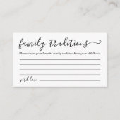 赤ちゃんシャワー家族の伝統カード エンクロージャーカード