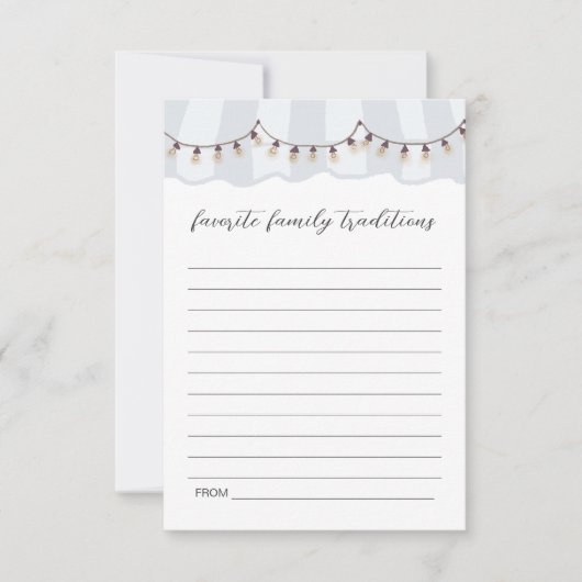 赤ちゃんシャワー家族の伝統 ノートカード (正面)