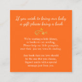 赤ちゃんシャワー小さなかぼちゃの本ギフトリクエストカード エンクロージャーカード (裏面)