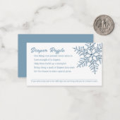 赤ちゃんシャワー小さなスノーフレークおむつラッフル ノートカード (正面/裏面インサイチュ)