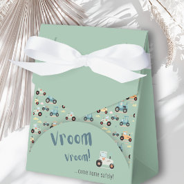 赤ちゃんシャワー小さなトラクターティール（緑がかった色）お願いボックス フェイバーボックス