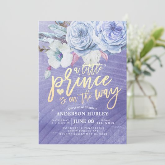 赤ちゃんシャワー小さな王子が途中にある 招待状 (スタンド正面)