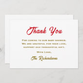 赤ちゃんシャワー小さな真珠の方法Seashell サンキューカード (正面/裏面)