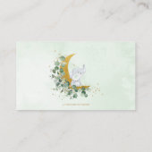 赤ちゃんシャワー少年のための緑の月象の本 エンクロージャーカード (裏面)