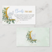 赤ちゃんシャワー少年のための緑の月象の本 エンクロージャーカード (正面/裏面)