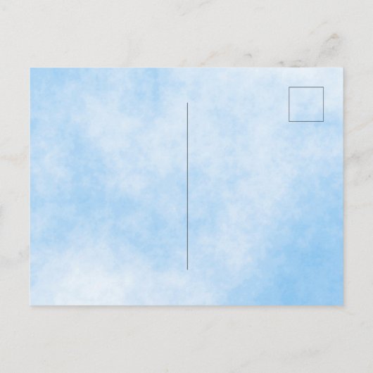 赤ちゃんシャワー少年ブルーストーク招待 ポストカード (裏面)