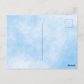 赤ちゃんシャワー少年ブルーストーク招待 ポストカード (裏面)