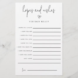 赤ちゃんシャワー希望アドバイス紙カード チラシ