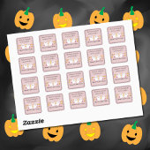 赤ちゃんシャワー幽霊ありがとうピンクのシール スクエアシール