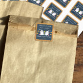 赤ちゃんシャワー幽霊サンキューブルーお願いステッカー スクエアシール