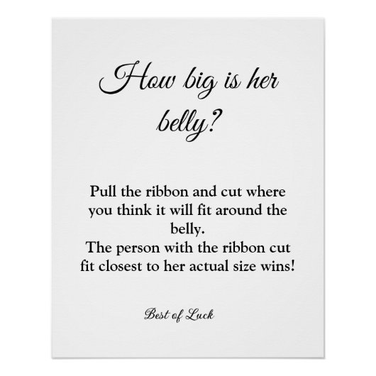 赤ちゃんシャワー彼女の腹ゲームの看板 ポスター (正面)