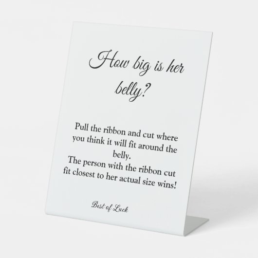 赤ちゃんシャワー彼女の腹ゲームの看板 台座サイン (正面)