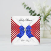 赤ちゃんシャワー性別が赤白青スポットを明らかにする 招待状 (スタンド正面)