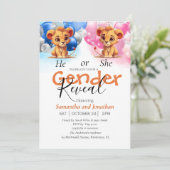 赤ちゃんシャワー性別が青とピンクを明らかにする 案内状 (スタンド正面)