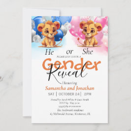 赤ちゃんシャワー性別が青とピンクを明らかにする 案内状