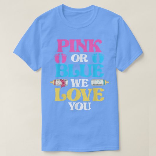 赤ちゃんシャワー性別パーティーベビーパーティー性別 Tシャツ (デザイン正面)