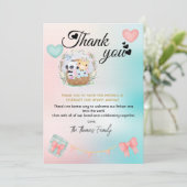 赤ちゃんシャワー性別リビールサンキューカード 招待状 (スタンド正面)