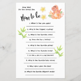 赤ちゃんシャワー恐竜カードをどれだけ知っているか チラシ