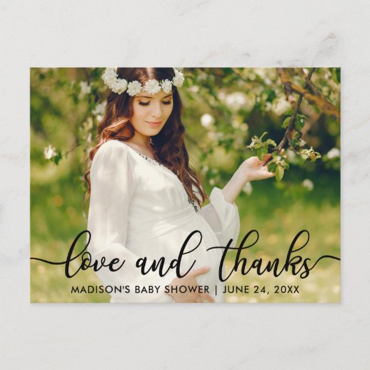 赤ちゃんシャワー愛と感謝してい写真 ポストカード (正面)