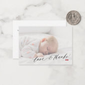 赤ちゃんシャワー愛感謝していとスクリプト写真感謝していユーズ ノートカード (正面/裏面インサイチュ)