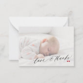 赤ちゃんシャワー愛感謝していとスクリプト写真感謝していユーズ ノートカード (正面)