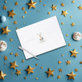 赤ちゃんシャワー感謝していの好意ブルーボーイアニマルキリン ラウンドシール