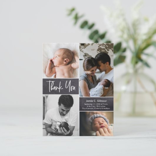 赤ちゃんシャワー感謝してい写真あなたが誕生の発表 ポストカード (スタンド正面)