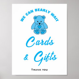 赤ちゃんシャワー我々は非常に待つことができるカードとギフトサイン ポスター